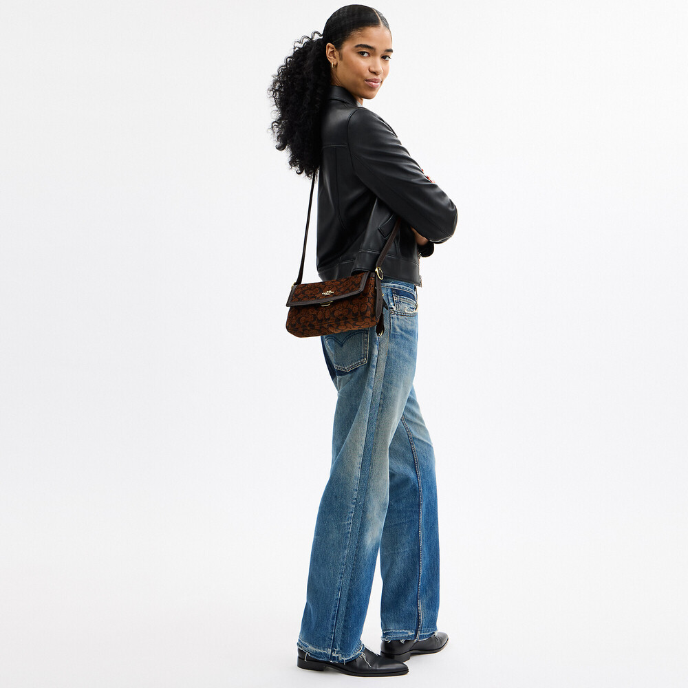 Coach Outlet Etta Small Flap Shoulder Bag In Signature Chenille - Picture 2 of 3